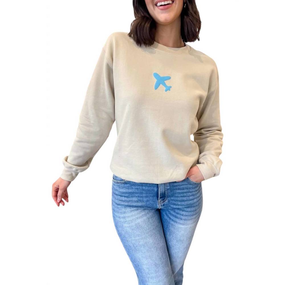 NEW DISTRESSED VINTAGE COUTURE text me when you land crew in sand